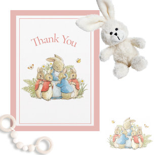 Beatrix Potter Red Baby Boy Girl Shower Thank You Card