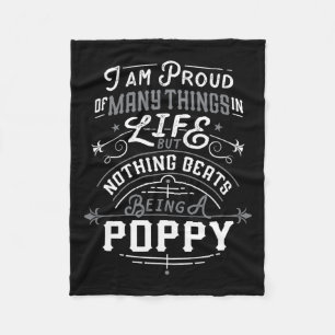 Beats Being A Poppy Grandpa Fathers Day Men Fleece Blanket