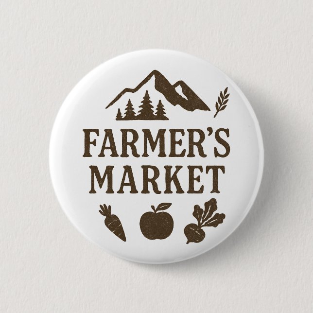 Beats Carrot Apple Farmers Market 2 Inch Round Button (Front)