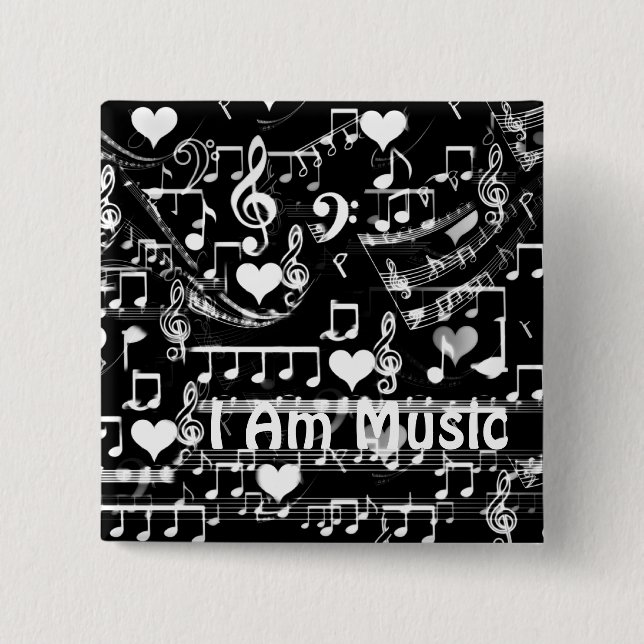 Beats of my heart_ 2 inch square button (Front)