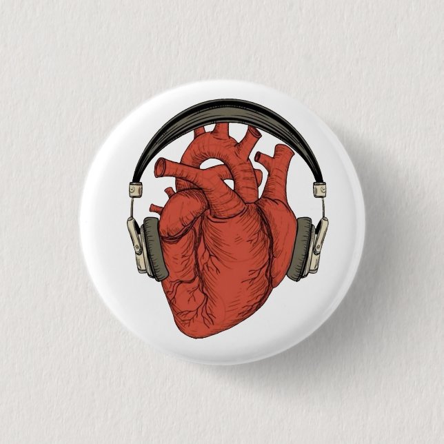 Beats of the Heart  1 Inch Round Button (Front)