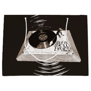 BEATS SKILL LYRICS ON TURNTABLE HIP HOP LARGE GIFT BAG