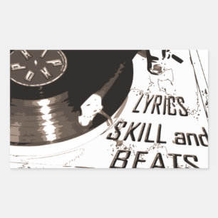 BEATS SKILL LYRICS RECORD PLAYER STICKER
