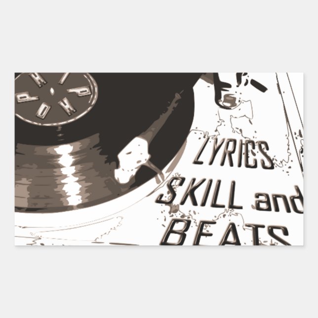 BEATS SKILL LYRICS RECORD PLAYER STICKER (Front)