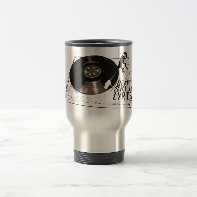 BEATS SKILL LYRICS RECORD PLAYER TRAVEL MUG (Center)