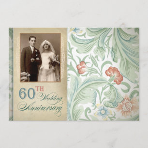 beau 60e anniversaire mariage photo invitations