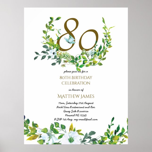Beau 80e anniversaire Modèle POSTER (Devant)