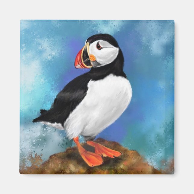 Beau Aimant d'Oiseau de Puffin Atlantique - Peintu (Devant)
