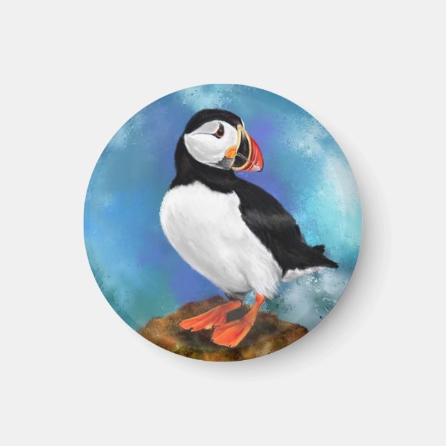 Beau Aimant Oiseau de Puffin Atlantique - Peinture (Devant)