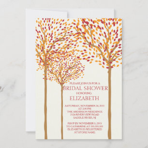 Beau arbre d'automne nuptiale Douche Invitation