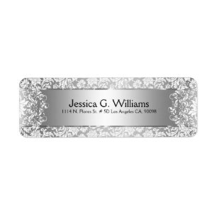 Beau Argent Gris Et Blanc Damas & Dentelles