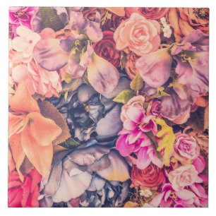 Beau Assorti Floral Arrière - plan Carreaux en cér