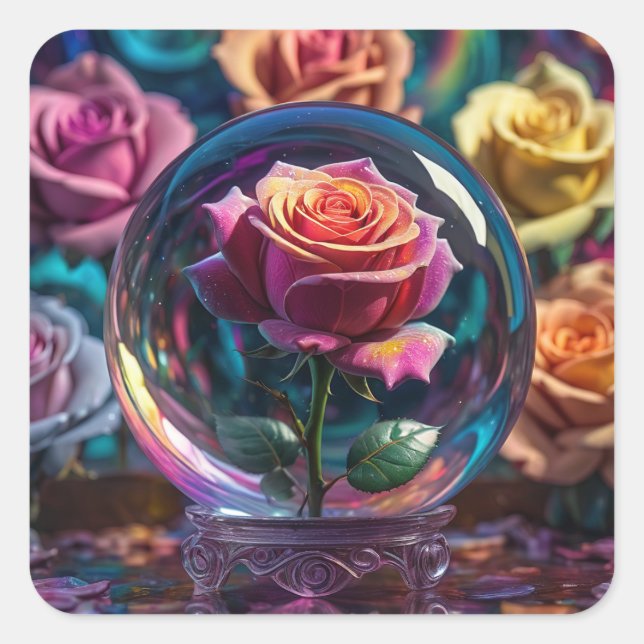 Beau autocollant carré. (Devant)