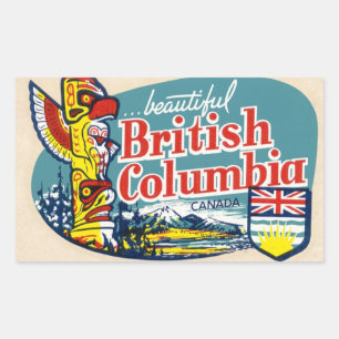 Beau autocollant Retro Colombie-Britannique Canada