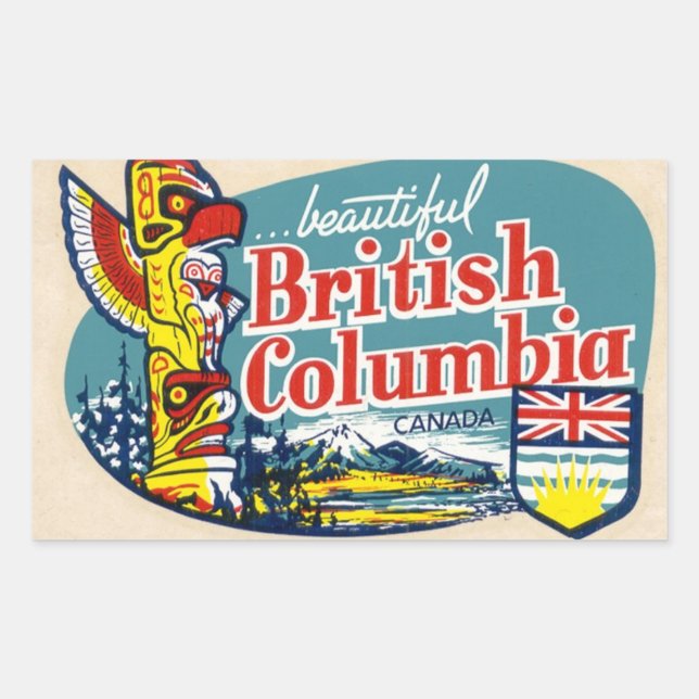 Beau autocollant Retro Colombie-Britannique Canada (Devant)