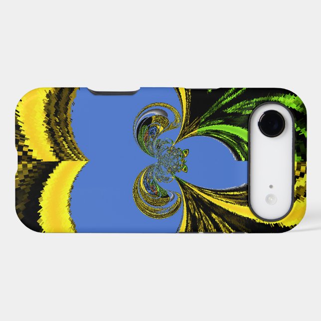 Beau Beau Art Sud-Africain Jaune et Bleu (Verso (Horizontal))
