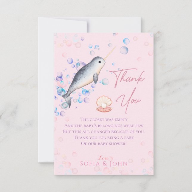 Beau bébé océan Narwhal & bulles Merci Car (Devant)