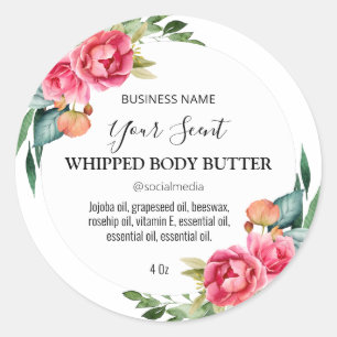 Beau Blanc Avec Rose Rose Étiquettes Beurre Corps