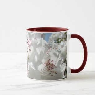 Beau blanc Rhodies de tasse de café bonjour
