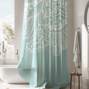 Beau bleu & blancVintage Lace douche Rideau