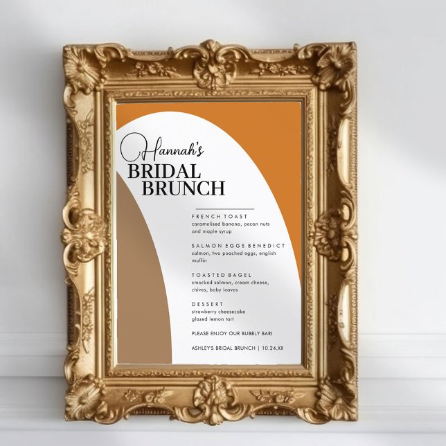 Beau Boho Script Minimal Bridal Brunch Menu (Créateur téléchargé)