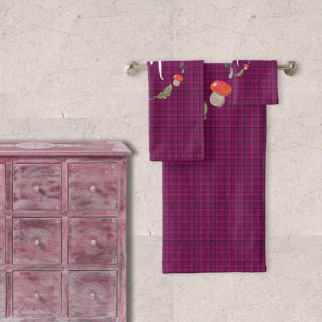 Beau bois écossais rose Tartan Monogramme (Créateur téléchargé)