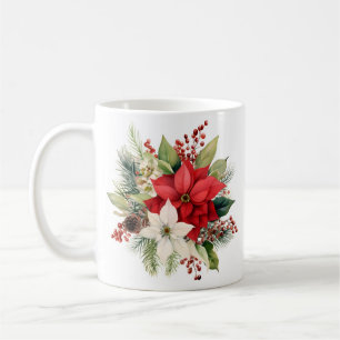Beau bouquet floral de Noël Café Mug