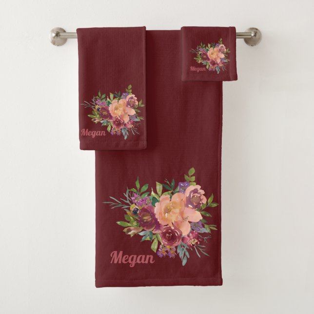 Beau Bouquet Floral Rustique Bourgogne Rouge (En situation)