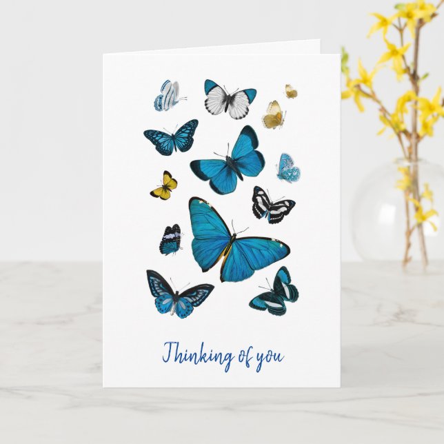 BEAU BUTTERFLIES SYMPATHIE CARTE (Fleur jaune)