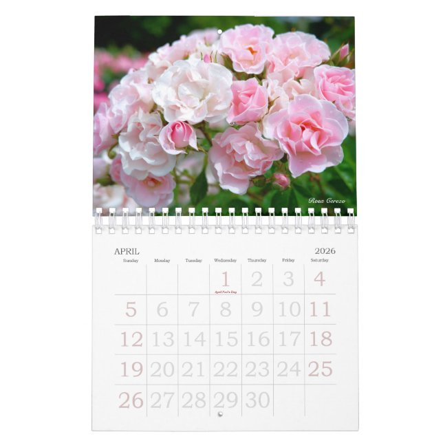 Beau Calendrier Rose Bタ Oural プ カ ン レ ダ  (Apr 2026)