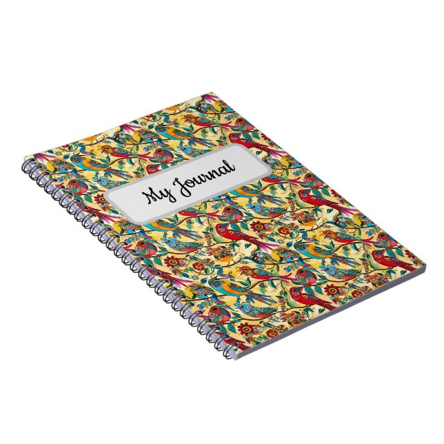 Beau Carnet aux oiseaux colorés (Côté Droit)