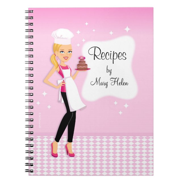 Beau carnet de Jounal de recette de fille (Devant)