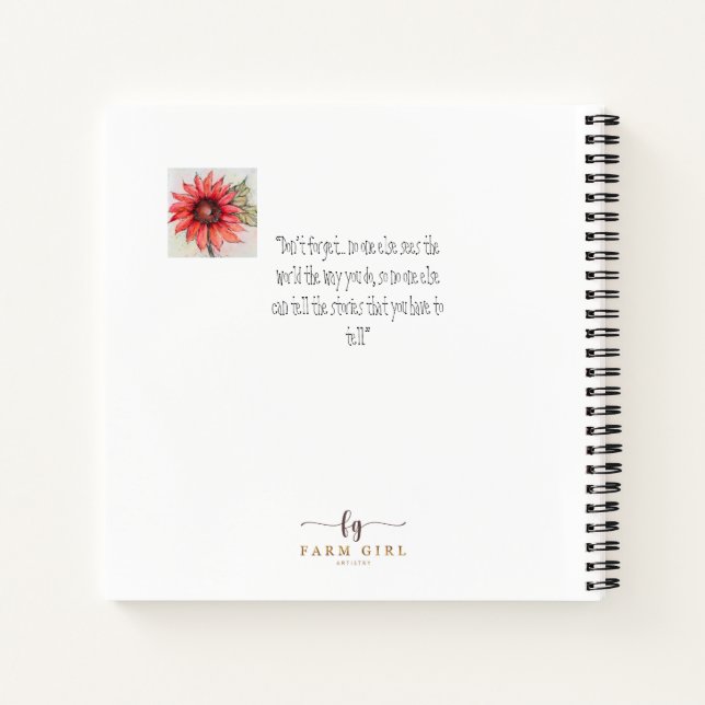 Beau Carnet de tournesol & Journal (Dos)