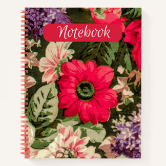 Beau Carnet Vintage floral spiral