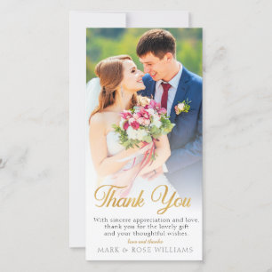 beau carte de remerciements de mariage