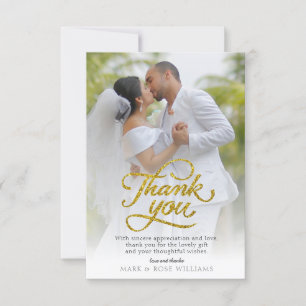 beau carte de remerciements de mariage