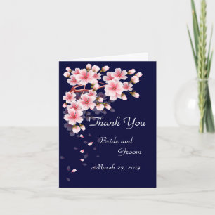 Beau carte de remerciements de Sakura de nuit