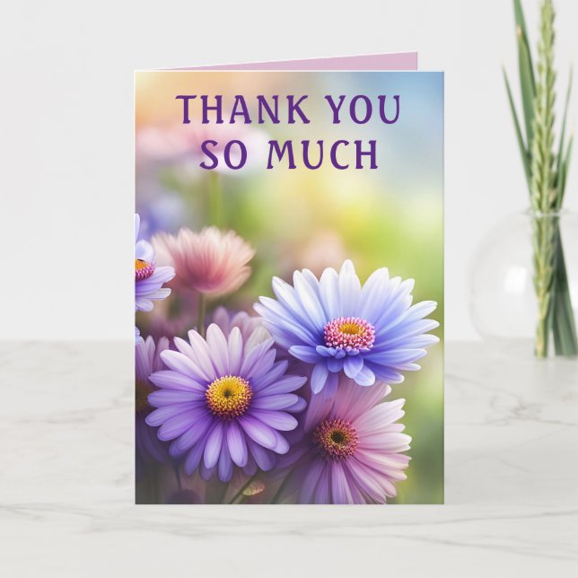 Beau Carte de remerciements Floral (Devant)