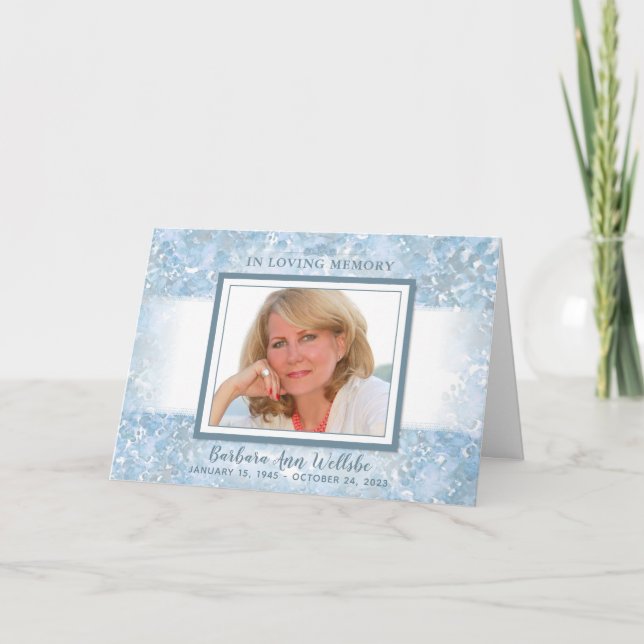 Beau carte de remerciements floral bleu de (Devant)