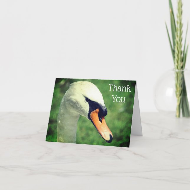 Beau Carte de remerciements Naturel Du Cygne (Devant)