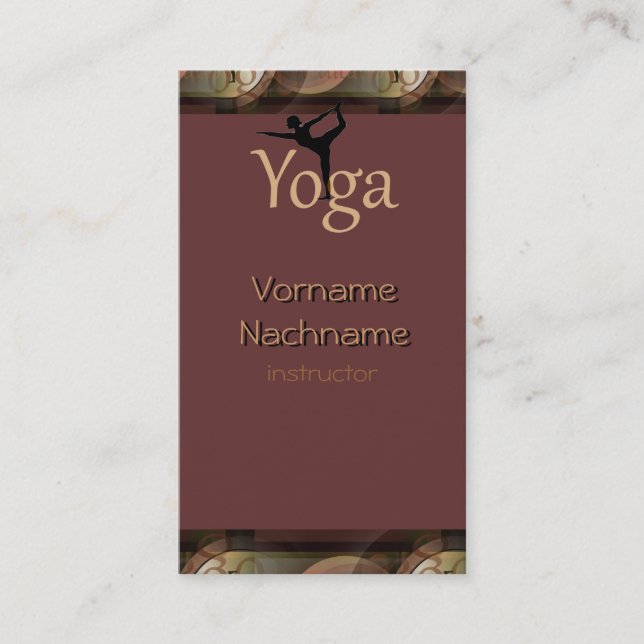 Beau carte de visite d'instructeur de yoga (Devant)