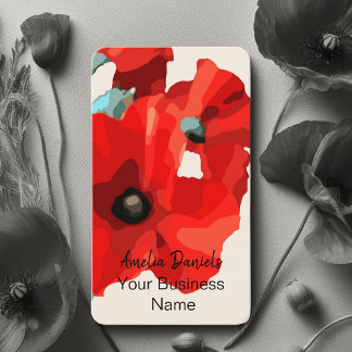 Beau Carte de visite Red Poppy