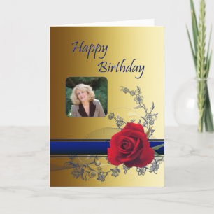 Beau Carte photo de rose rouge pour un anniversair