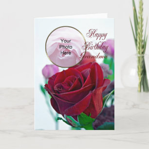 Beau Carte photo de rose rouge pour un anniversair