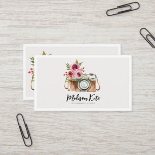 Beau Cartes de visite de caméra aquarelle