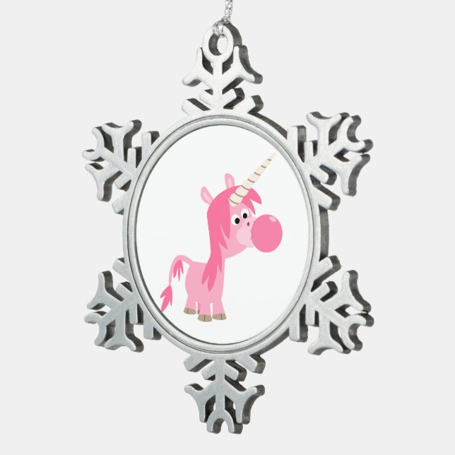 Beau Cartoon gomme Unicorne Ornement d'égout (Vue impression)