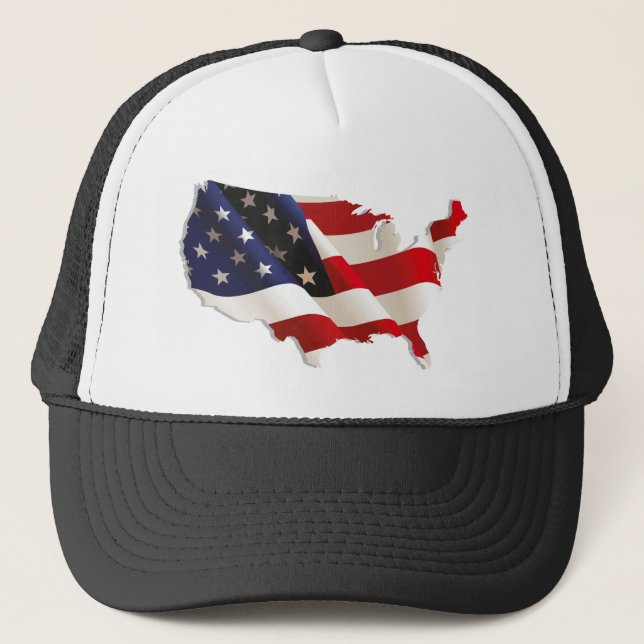 Beau Casquette de la carte du drapeau américain (Devant)