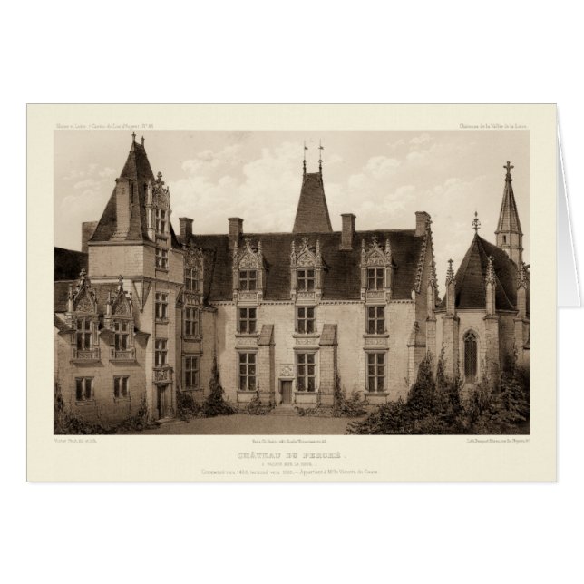 Beau Château français à Sepia Tones (Devant horizontal)
