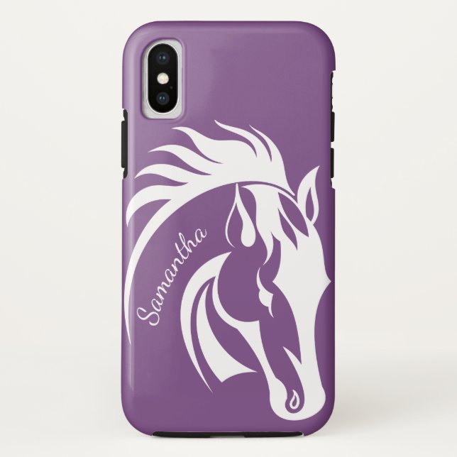 Beau Cheval Blanc Design iPhone X Coque (Dos)