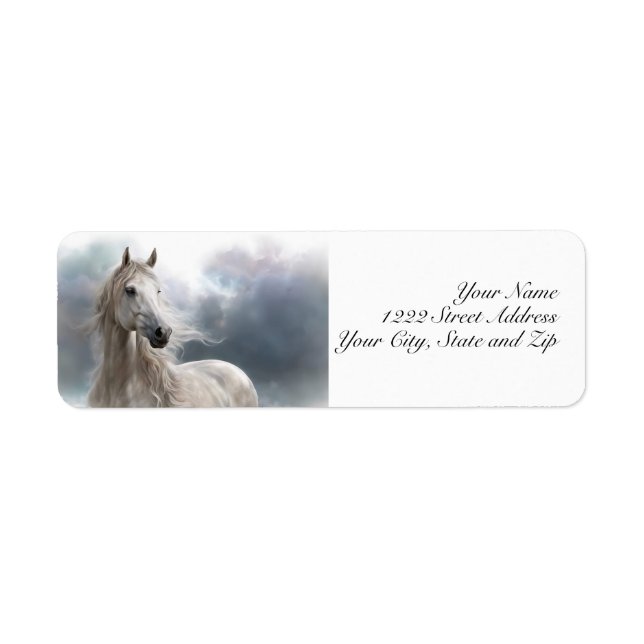 Beau Cheval Flower Mane Adresse de retour (Devant)